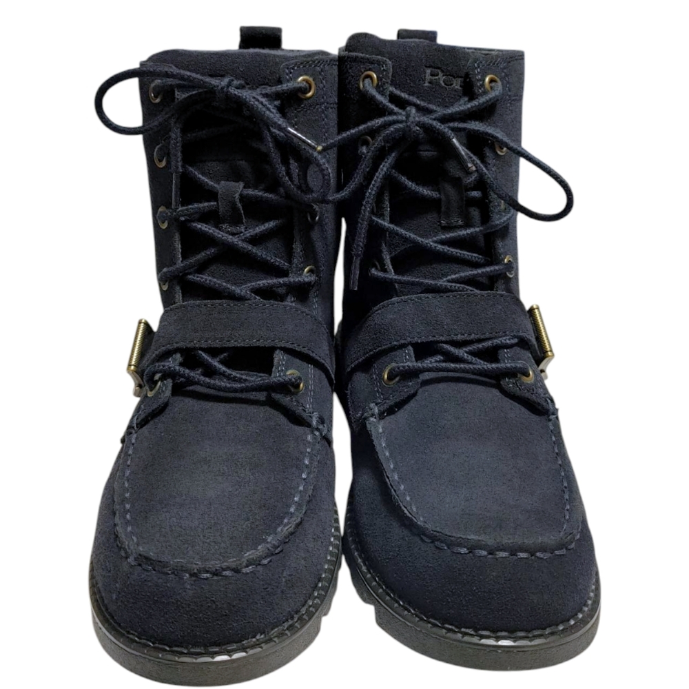 Polo Ralph Lauren Navy Blue Suede Leather Lace Up Combat Boots Mens Size 7 - Picture 3 of 10